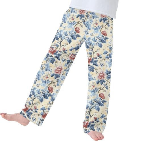 Pigsaly Boys Pajama Bottoms Boys' Pants Retro Vintage French Floral Long Bottoms Jogger Pants S4