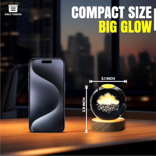 Image of Sky Ball Night Lamp with Wooden Stand for Gift for Girls, Birthday Gift, Home Decor, and Cloud Lamp (Sky)