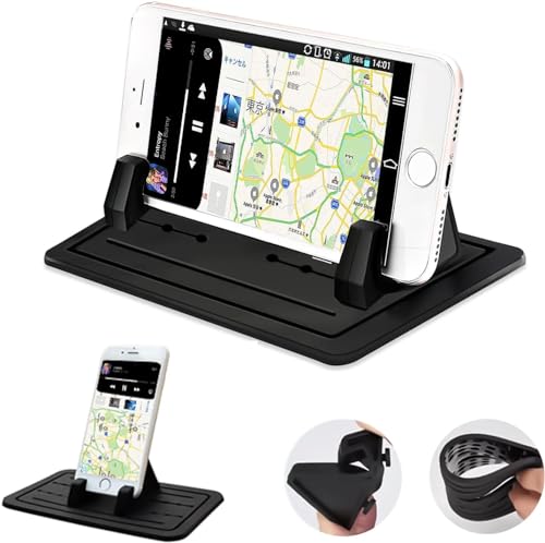 スマホホルダー 車 スマホスタンド 【2026年進化】 Twofox シリコン製スマホ車載ホルダー GPS用クリップホルダー 脱着簡単 全車種対応 滑り止め スマホスタンド 水洗い可 持ち運びらくらく ダッシュボード/卓上など適用 i-Phone・Android 各種スマートフォン インチまで多機種対応 ナビ用 車載ホルダー