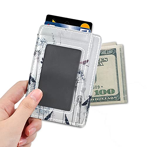Susiyo Dandelions Dragonflies Slim Minimalist Wallets Rfid Blocking Card Wallets Pu Leather Front Pocket Wallets For Men And Women #TOP3