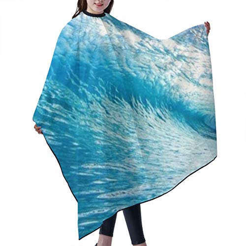Ocean Waves Barber Cape,Professional Salon Cape For Men Women Adults,Polyester Hairdressing Haircut Apron Hairdressing Gown Cape 55x66