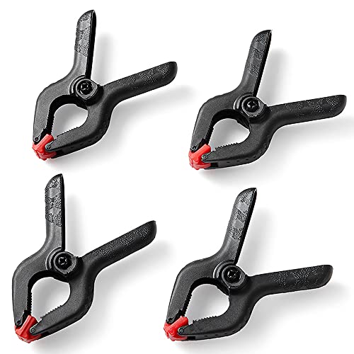 Dekton 4PC 3" Pro Clamp with 35mm Jaw Opening, Heavy Duty Rubber Non-Slip Grip, Durable Tough Plastic Construction, Hinged Jaws for Improved Grip on Uneven Surfaces, Ideal for Wood & DIY Projects 1 Dekton 4PC 3" Pro Clamp with 35mm Jaw Opening, Heavy Duty Rubber Non-Slip Grip, Durable Tough Plastic Construction, Hinged Jaws for Improved Grip on Uneven Surfaces, Ideal for Wood & DIY Projects