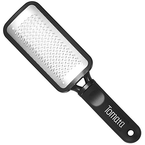 Callus Remover Foot File, Stainless Steel Foot Care Pedicure, Professional Foot File Tool for Both Wet and Dry Cracked Feet (Black)