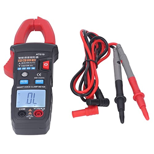Image of Digital Clamp Meter Automatic Intelligent Voice Announcement ABS Red Multi Tester for Circuit