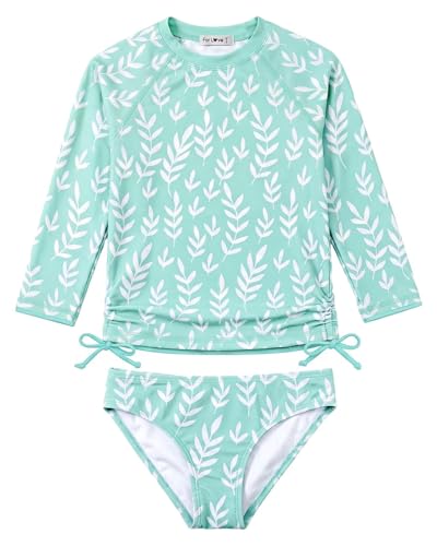 Image of weVSwe Girls Rash Guard Set 2-Piece UPF 50+ Sun Protection Swimsuit 2T-14 Years