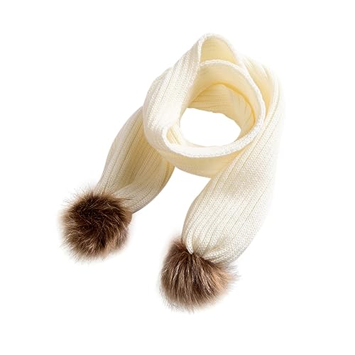 Cartoon Knitted Winter Scarf for Soft Warm Shawl Wrap Protection present for Boys Cold Weather White