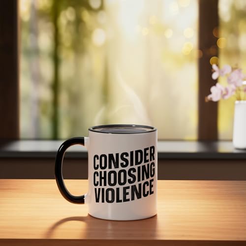 Taza de cerámica Consider Choosing Violence 11 Oz Negra miniatura 3
