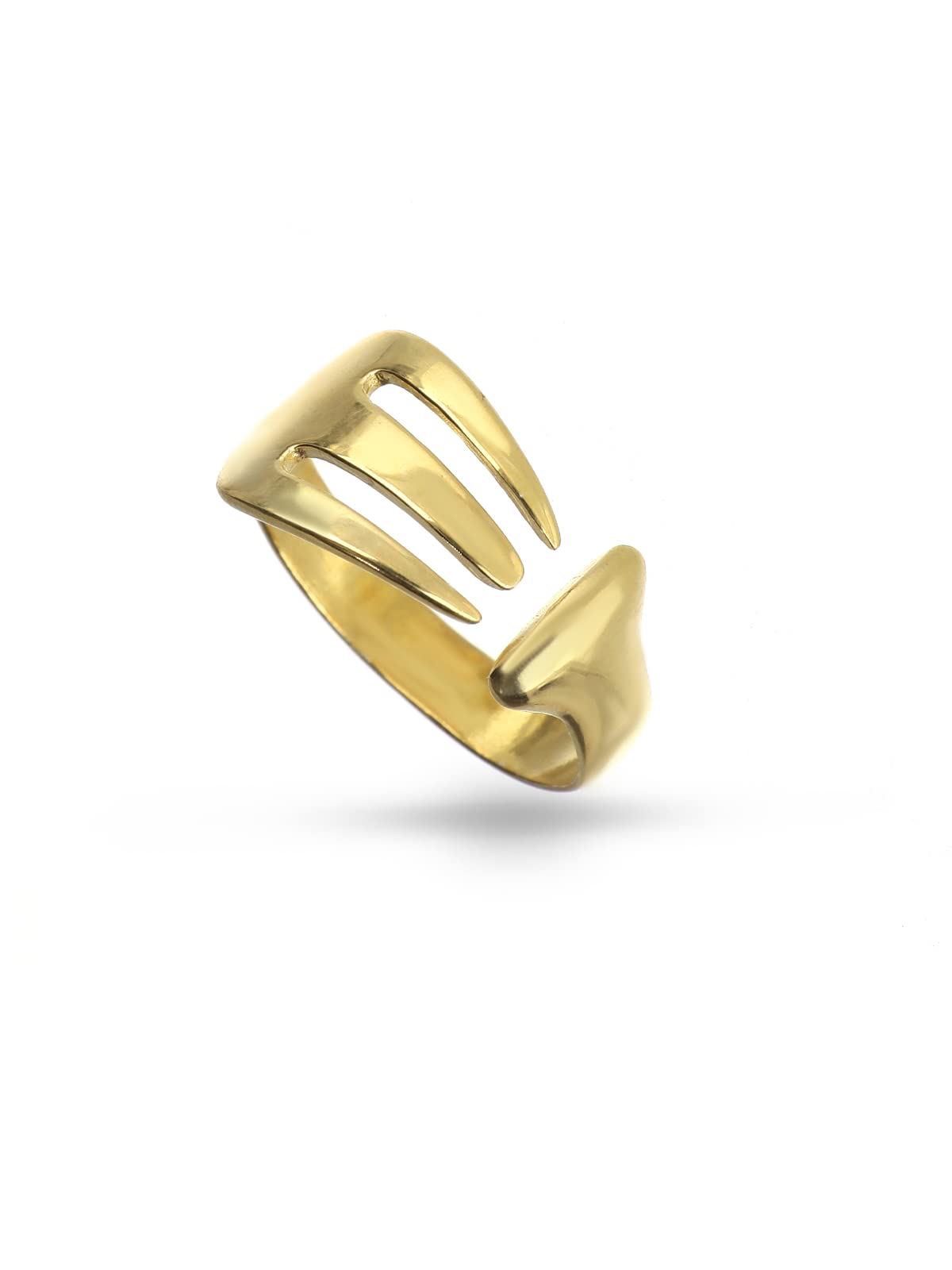 Anello a forma di Forchetta in Argento 925% Regolabile - Anello originale per Donna e Ragazza Moderno e alla Moda - Made in Italy