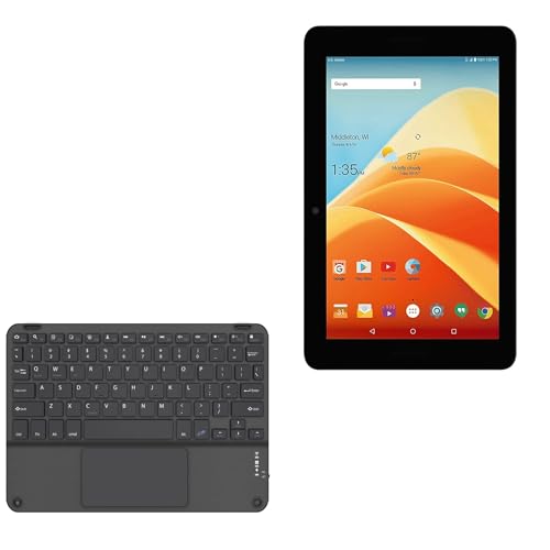 BoxWave Keyboard Compatible with ZTE ZPad (10 in) - SlimKeys Bluetooth Keyboard with Trackpad, Portable Slim TouchPad - Jet Black
