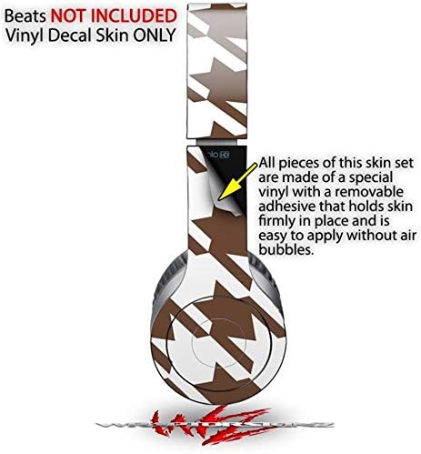 Skin Decal Wrap Works with Original Beats Solo HD Headphones Houndstooth Chocolate Brown Skin Only (Headphones NOT Included)