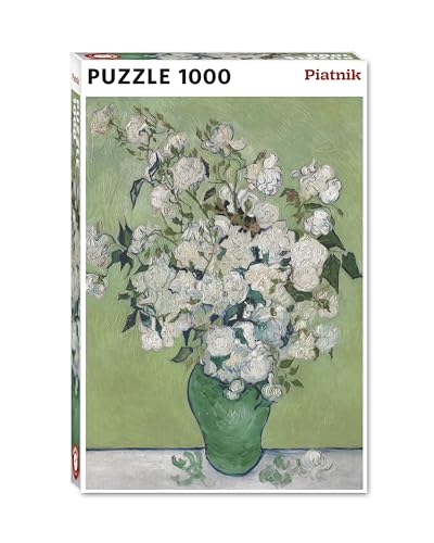 Piatnik 559846 Vase Van Gogh avec Roses Blanches : Puzzle de 1000 pièces, 68 x 48 cm, Multicolore