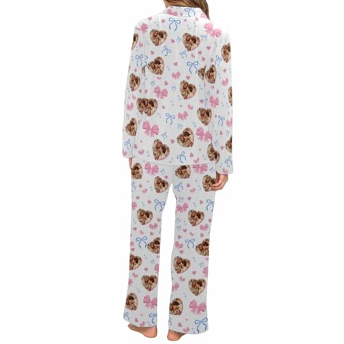 Artsadd Personalized Pajamas with Faces for Men Women, Custom Photo Pajamas Funny Christmas Pjs Gifts for Cat Mom, Dog Mom3