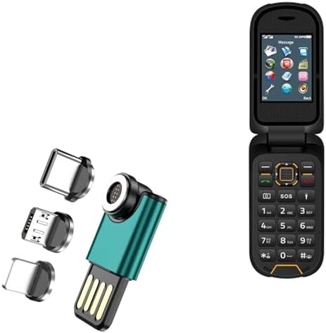 BoxWave Cable Compatible with Plum Ram Plus LTE (2022) - MagnetoSync mini Adapter, Magnet Charging Cable USB Type-C Micro USB - Teal image 3