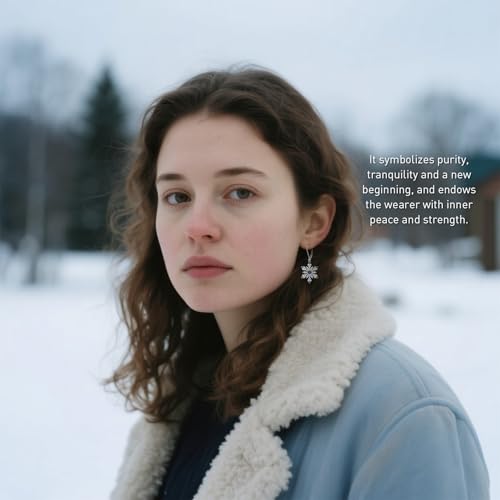 Snowflake Earrings for Women Sterling Silver Christmas Snowflake Earrings Dangle Drop Winter Holiday Jewelry Leverback Christmas Gifts3