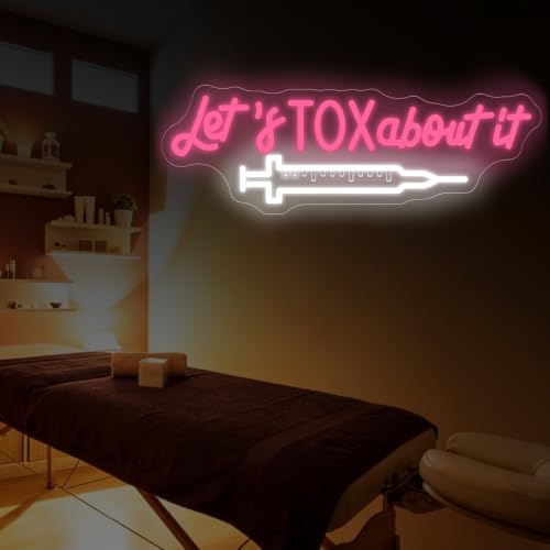 Image of Let's Tox about it Neon Sign Botox LED Light Injector Spa Studio Decor