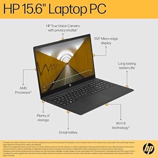 HP 15.6" Laptop | AMD Ryzen 5 7520U Processor | 16 GB RAM | 512 GB SSD | AMD Radeon Graphics | FHD Display | Up to 11hrs 15 mins battery | Win 11 | Dual Speakers | Jet Black | 15-fc0042sa