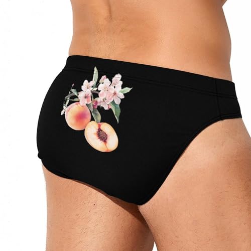 Just Peachy Printed Swim Briefs for Men Sexy Bikini Swimwear Elastic Beach Trunks Bathing Suit4