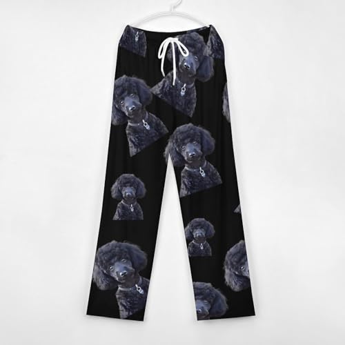 Black Poodle Pet Dog Pajama Pants Men Lightweight Pjs Elastic Waistband Sleep Lounge Pants Fashion Loungewear4