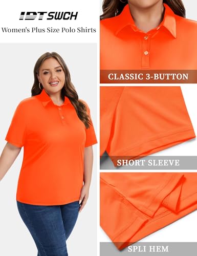 Image of Women's Plus Size Polo Shirts UPF 50+ Quick Dry Short Sleeve Golf (XL-6XL)