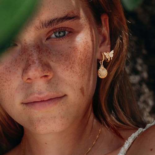 MYEARS Women Earrings Gold Huggie Hoop Dangle Drop 14K Gold Plated Small Simple Hypoallergenic Everyday Jewelry3