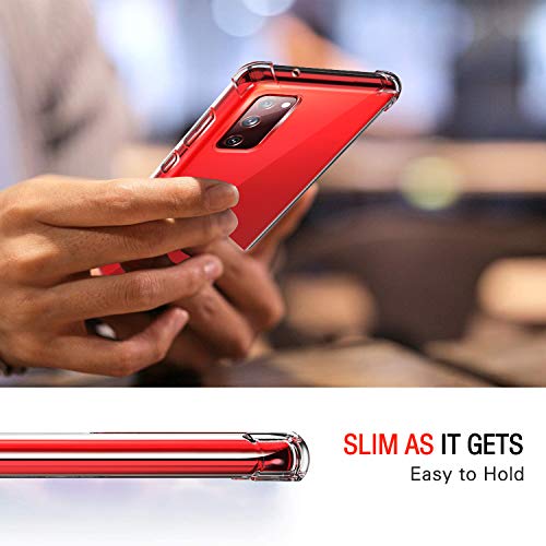 Image of Lustree Back Cover Transparent Case Compatible with Samsung Galaxy S20 FE | Clear + TPU Case with 4 Corner Air Cushion Protection & Camera Protection | Slim& Stylus Cover