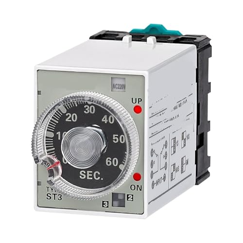 Relé temporizador multifunción con retardo ajustable de 0,5s a 3 min para cuadros a 110V