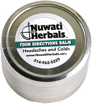 Nuwati Herbals Headache and Cold Healing Balm Four Directions Balm - Blend of Remedy Herbs with Eucalyptus, Camphor, and Menthol, 4 Ounces