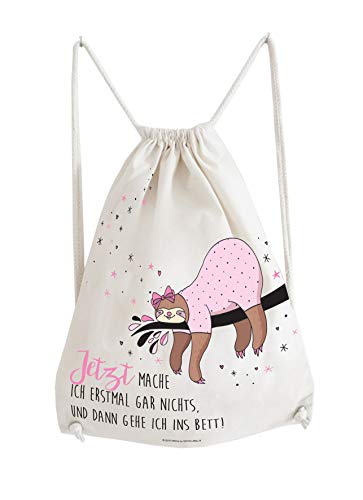 infinite by GEDA LABELS Faultier Daphne Bolsa de Cuerdas para el Gimnasio, 42 cm, Multicolor (Weiß/Rosa)