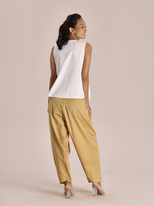 Image of GO COLORS Soft Cotton Salwar for Women | Relaxed Fit, Mid Rise, Ankle Length, Drawstrings