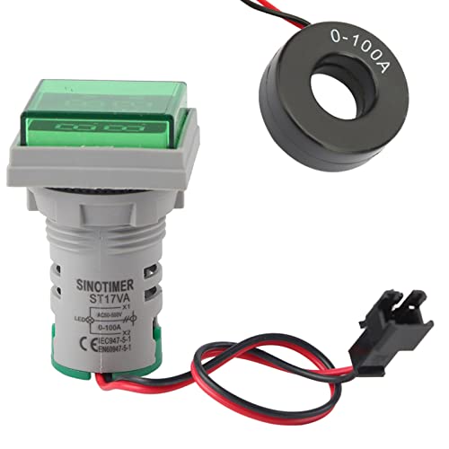 LED Voltage Tester, 22mm Multipurpose Small 60-500V 0-100A LED Voltage Meter for Machine Tool for Printing Machinery for Mining Machinery