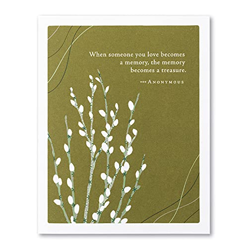 Compendium Positively Green Greeting Cards — 4-Pack Of Sympathy Cards — When Someone You Love Becomes A Memory… (Four Cards Total, One Design) #TOP1