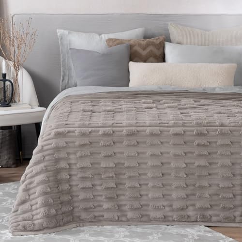 La Mejor Recopilación de Cobertores selene - 5 favoritos. 48 ESQUIMAL Cobertor Tipo Piel Ultrasuave y Cálido, Cobija para Invierno (Taupe, King Size)