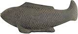 Korb-Outlet Gartenfigur Fisch Steinguss/Teich-Figur 110cm / Steinfigur Fisch Skulptur für Haus und Garten