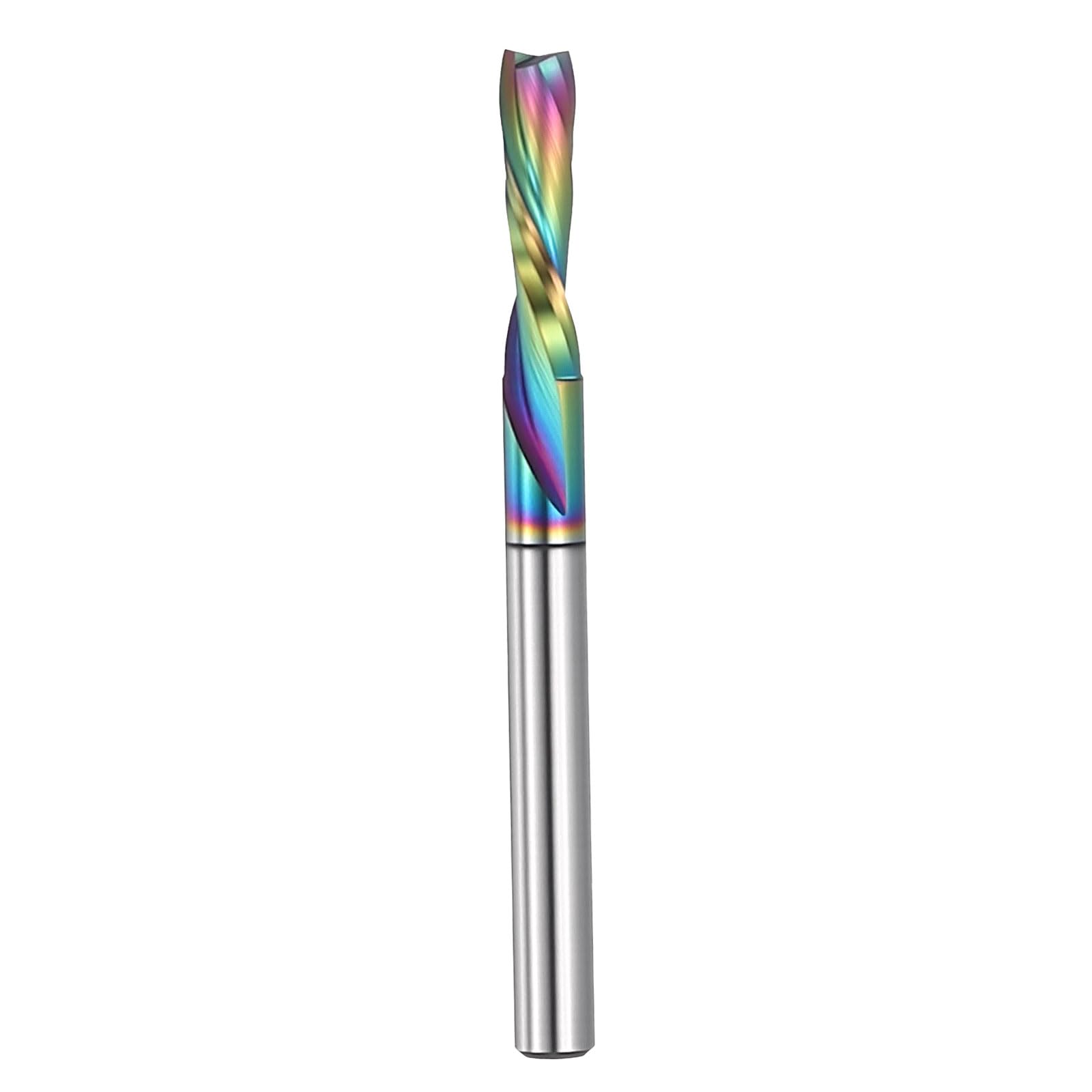 PATIKIL 1/8" Shank Downcut Spiral Router Bit, 3mm Cutting Diameter, 12mm Cutting Depth, 2 Flute Tungsten Carbide End Mills Cutter for Woodwork Cut, Carving
