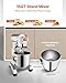 Happybuy 15Qt Commercial Food Mixer with Timing Function， Commercial Mixer 600W Stainless Steel Bowl Heavy Duty Electric Food Mixer Commercial with 3 Speeds Adjustable, Perfect for Bakery Pizzeria