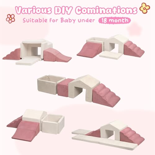 Image of Foam Climbing Blocks with Foldable Ball Pit for Toddlers| 6PCS Baby Climb and Crawl Activity Playset for 6-18 Months,2025 Upgraded OEKO-TEX Certified High-density Foam Play Gym (Balls not Included)