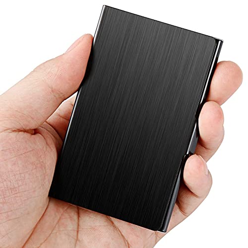 Business Card Holder, Slim Business Card Case, Pocket Metal Card Case, Purse Name Card Holder, Buckle Style Shut, Black4