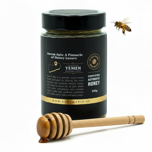 Image of Aurum Apis Raw Yemeni Sidr Honey - 100% Pure, Unfiltered & Unprocessed, Certified Organic, Non-GMO, Hand Harvested Honey from Sidr Tree Blossoms, 17.6 oz (500g)