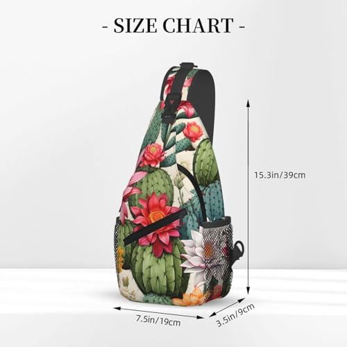 Bolso cruzado ligero con estampado de cactus para viaje miniatura 3