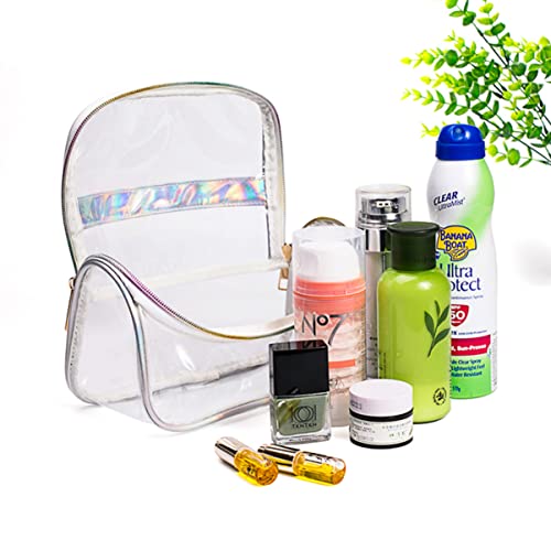 Bolsa de maquillaje transparente portátil: neceser de viaje con cierre 4