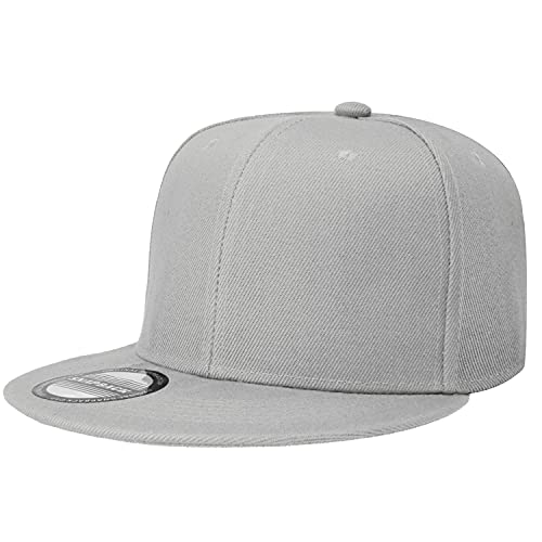 Image of Classic Snapback Hat Cap Hip Hop Style Flat Bill Blank Solid Color Adjustable Size