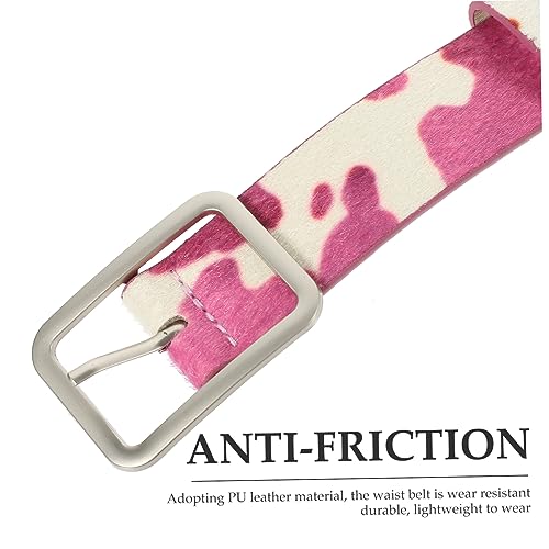 Adjustable Cow Print Western Belt for Women PU Leather Waist Belt with Fashionable Black and White Animal Pattern for Jeans Casual Outfits and Daily Wear3