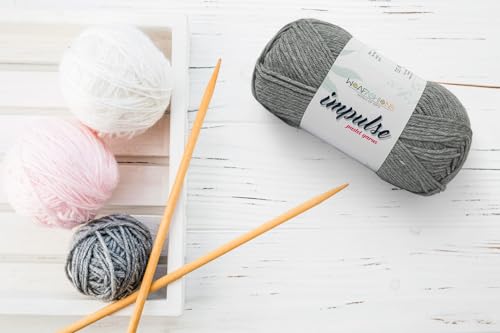 Image of WOAFashions Impulse Hand Knitting & Crochet Yarn (Grey) (100gms - Pack of 1)