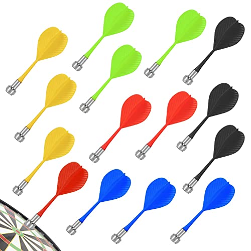 ZWZNBL 15 Pack Magnetic Darts Replacement for Indoor Dartboard 5 Mixed Colors (Green Red Yellow Blue Black)