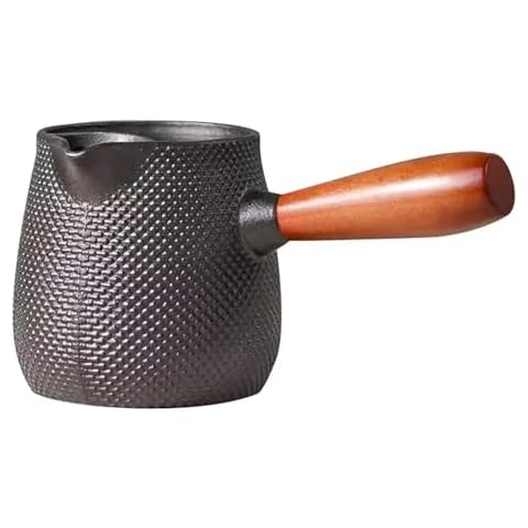 Beminh Cast Iron Teapot Stove Top - Tea Kettle, Loose Leaf Tetsubin with Wood Handle,Warm Milk Wine Tea Coffee Kitchen Elegant Pot for Home Kitchen,Hotel,Restaurant and Office 20 oz (0.6 liters) Cover
