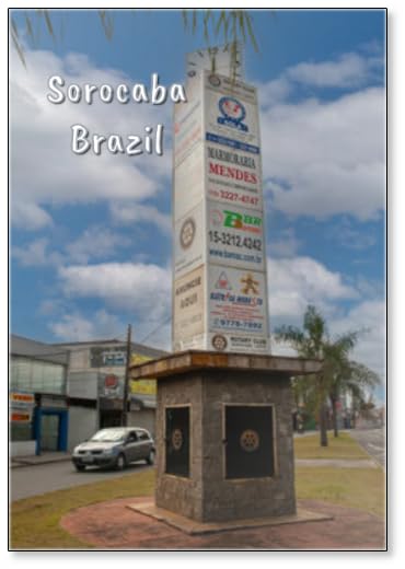Totem Do Rotary Club- Marcando O Início Da Avenida São Paulo, Sorocaba, SP, Brasil, Com Símbolos De Serviço E Comunidade Design 1, Fridge Magnet