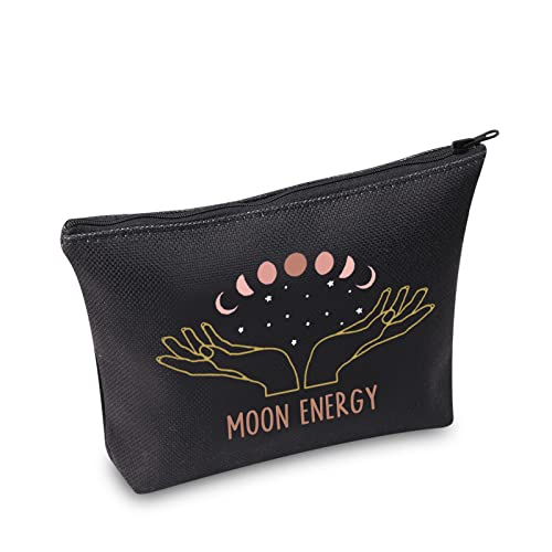 TSOTMO Moon Energy Celestial Makeup Bag Zipper Pouch Moon Bag Moon Phases Gift Lunar Space Gift Stargazer Gift Astronomy Lovers Cosmetic Bag Gift Moon Theme Gifts (Moon Energy)