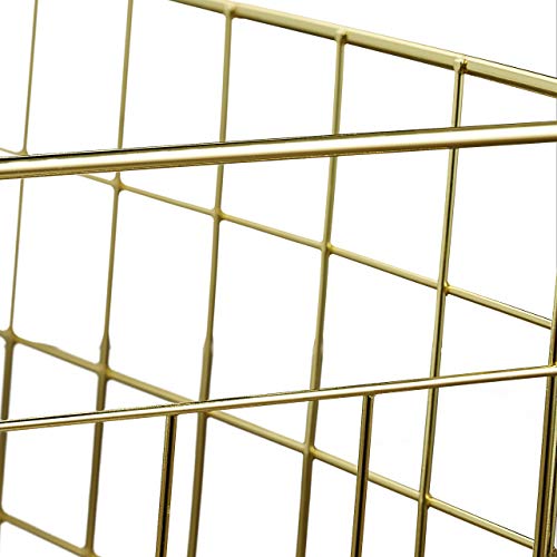 Relaxdays Drahtkorb 3er Set, rechteckig, Gitterkorb zur Aufbewahrung, HBT: 15,5 x 28 x 20 cm, Deko Metallkorb, gold