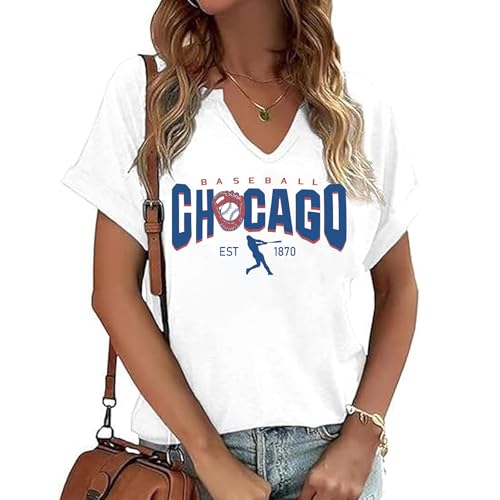 Baseball Shirts for Women Game Day Fan Shirt Baseball Mom Tshirt Casual Gifts Short Sleeve Tops