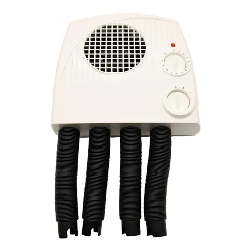 Ducatillon Sèche chaussures et bottes électrique 4 tuyaux 350W à air chaud - Fixation murale - Permet de sècher 2 paires de chaussures simultanèment